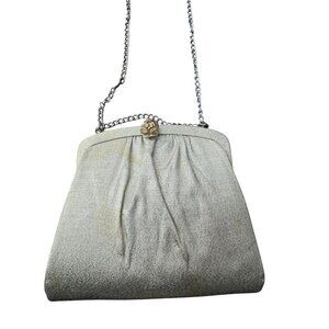 Vintage Art Deco Gold Tone Chain Crossbody Formal Purse